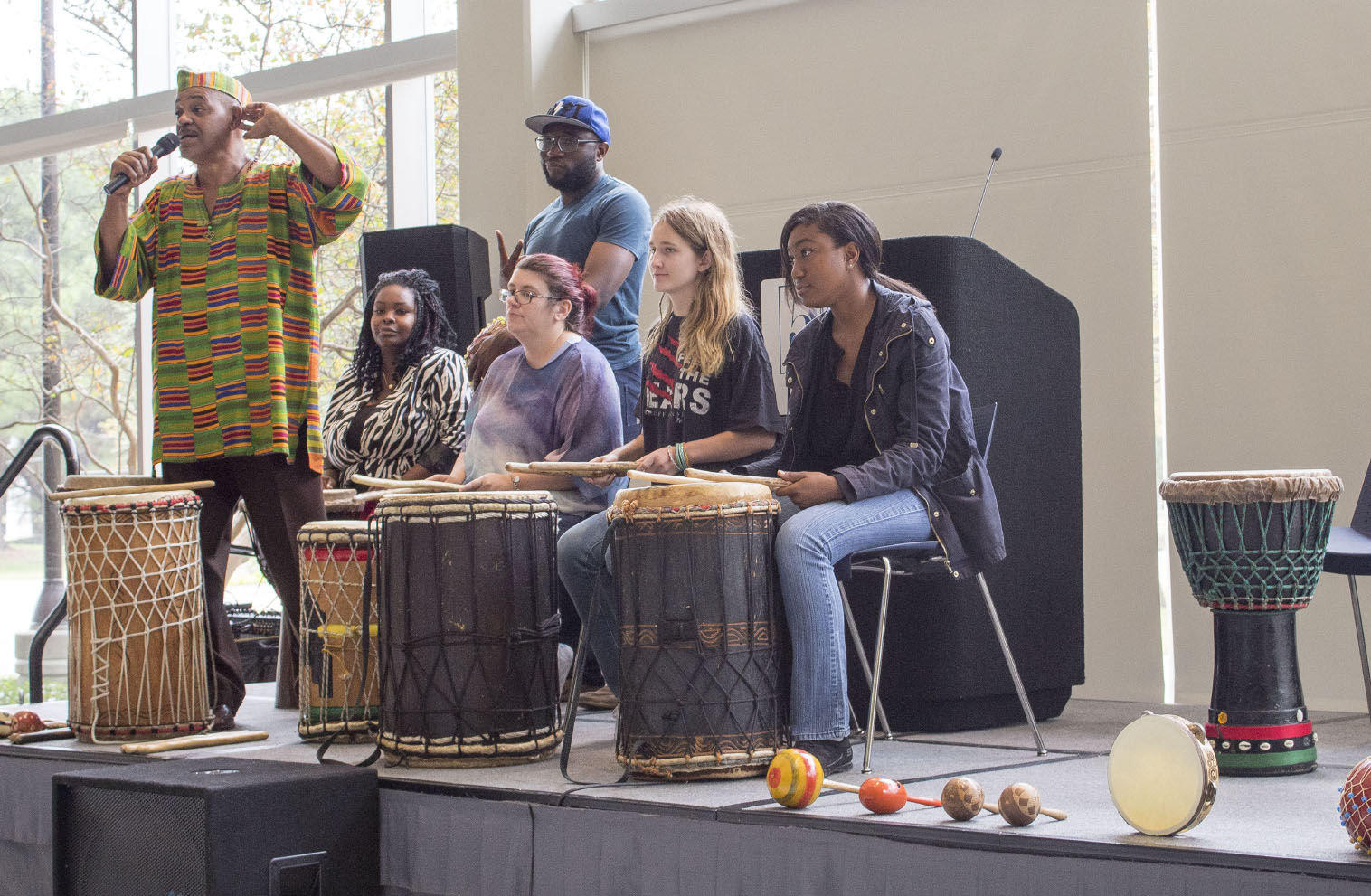 The International Festival allows South Campus students to experience different musical instruments from across the world Nov. 17.