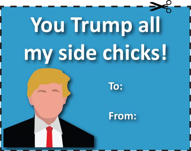 For the unconventional valentine, print and cut out one of the non-traditional, free Valentine’s Day cards and give to your friends.