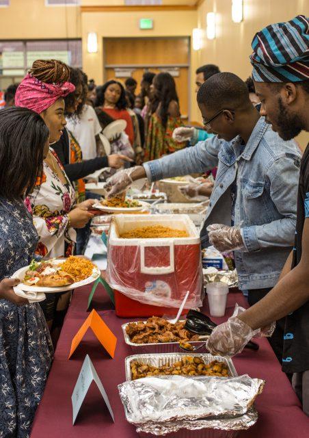 SE+students+join+together+to+share+a+meal+for+Multicultural+Day+on+April+4.+The+event+was+hosted+by+the+African+Culture+Club+and+featured+traditional+African+foods.