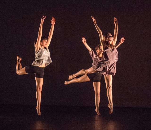 NW dance students Michaela Cardinal, Alexis Ramirez and Christina Saysanam perform “Insomnia: A Sleep Study,” choreographed by C.S. Posthomus, at NW’s show April 26.