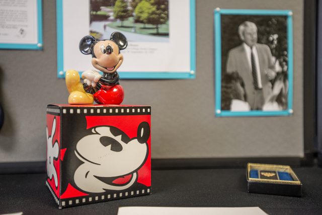 Many were surprised to see the collection of Mickey Mouse items that once filled former South Campus president Jim Worden’s office.