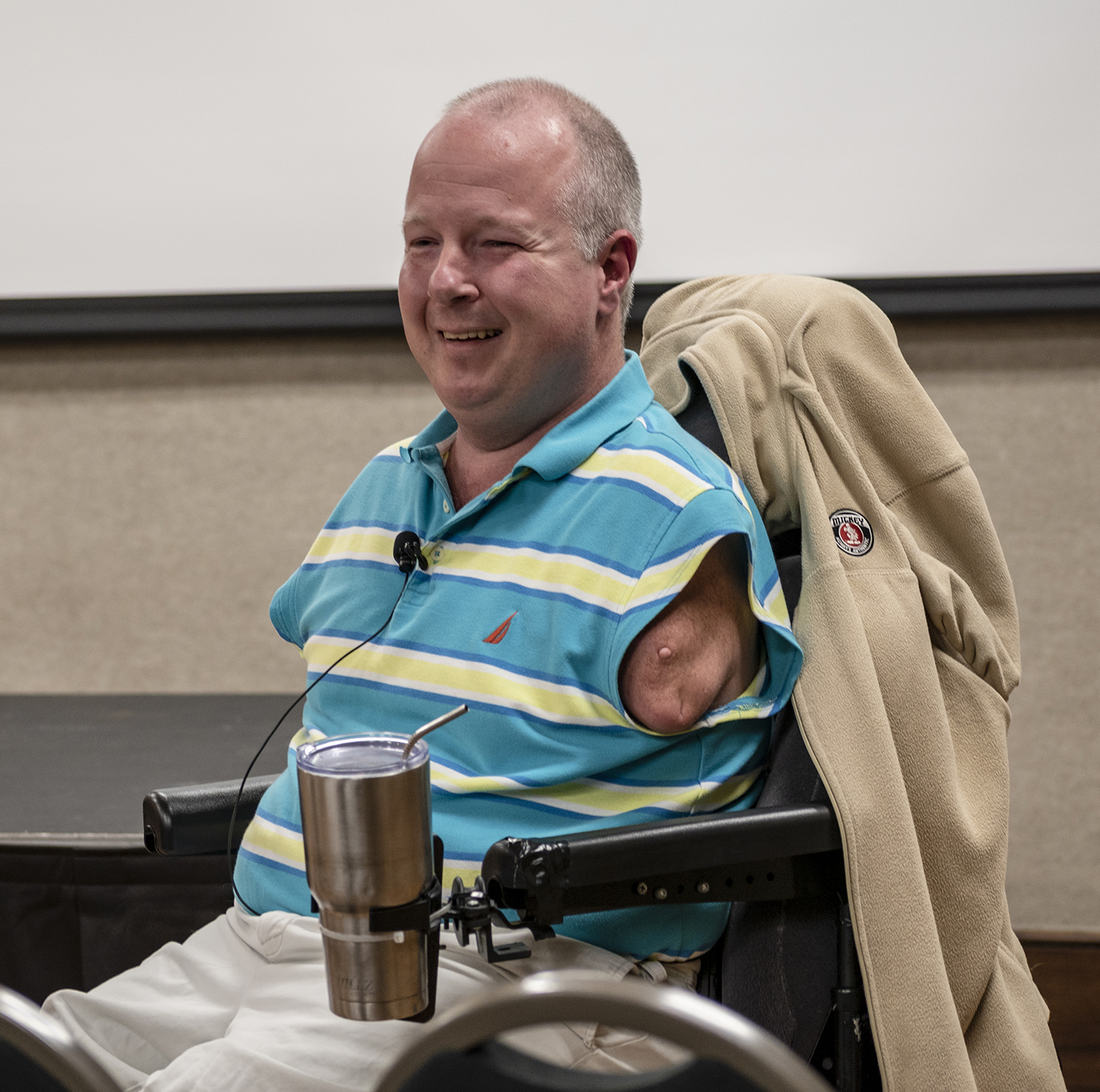Former TCC student and motivational speaker Chet McDoniel shares how he’s overcome the many challenges he’s faced throughout his life during an event Oct. 16 on NE.