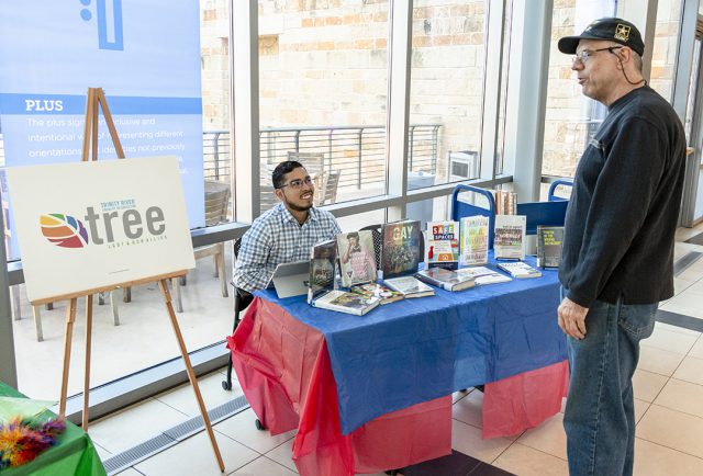 LGBTQ books were on display for students to peruse and learn more about the community and its history during the National Coming Out Day event Oct. 11 on TR.