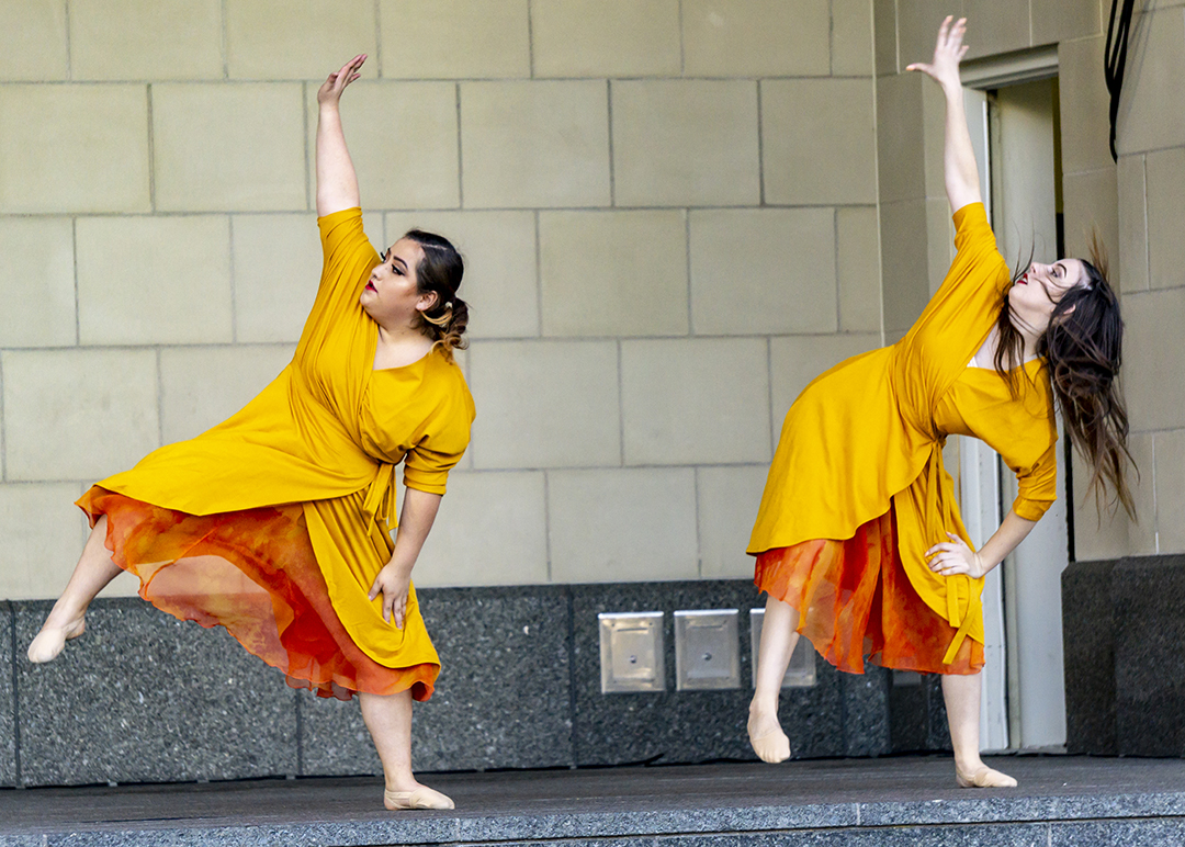 South’s Continuum Dance Company members India Fitzgibbon and Jackie Tijerina perform “Statera” Oct. 3 at Converge.