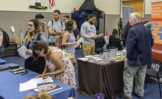 NW students attend the First Responders and Helping Professions Job Fair Oct. 4 on NW to find out more about employment opportunities in police departments as well as job opportunities at UPS and Amazon.