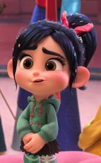 Vanellope stumbles into a room full of Disney princesses in Ralph Breaks the Internet.