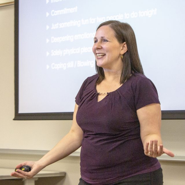 NE counselor Julie Weaver hosts a sex and intimacy workshop to open dialogue about clarity in sexual relationships on Sept. 10. Photo by Niyonkuru Yusuf/The Collegian