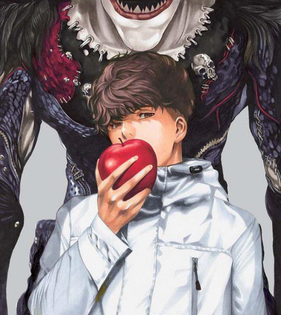 Ryuk+returns+to+the+land+of+the+living+for+more+havoc+and+more+apples+with+Death+Note+One+Shot%2C+which+tells+the+tale+of+Minoru.+Art+by+Takeshi+Obata%2C+Death+Note