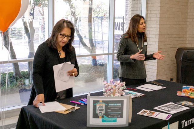 NW career services administrative assistant Laticia Lerma and NW career services specialist Dee Nevill explain that attending a job fair helps them meet their professional goals. Charles Okafor/The Collegian