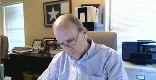 Screenshot from TCC board meeting video
Board member Kenneth Barr, like
most of the other board members,
attended the meeting virtually. 