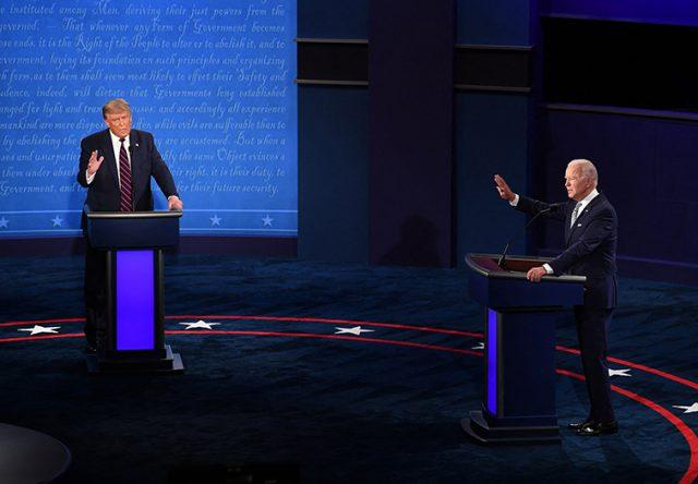 Kevin Dietsch/Pool/Abaca Press/TNS

President Donald Trump and Democratic presidential nominee Joe Biden during the first of three scheduled 90-minute presidential debates, in Cleveland, OH.