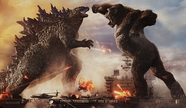 After a surprise attack by Godzilla, Kong fights for his life while sedated aboard a military carrier. The two haven’t faced off since since the 1962 film “King Kong vs. Godzilla.” Photos courtesy of Warner Bros. Pictures