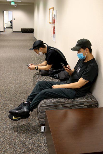 Southeast students Duc Tran and Tai Pham resting in the hallways of SE.
(Shot by Alex Hoben)
