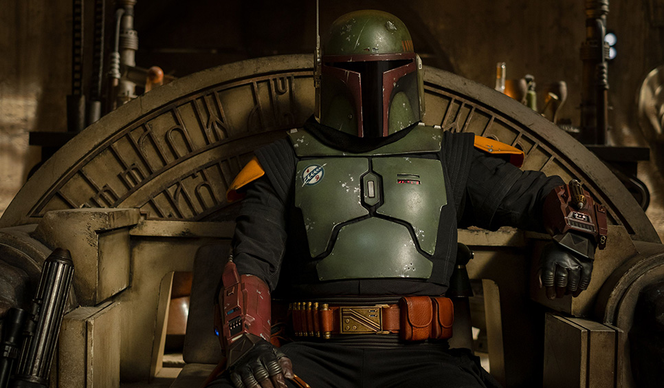 Boba Fett, played by Temuera Morrison, has taken over Tatooine as its mob boss after killing the prior leader Bib Fortuna. The series can be streamed on Disney Plus. Photos courtesy of Disney