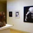 Sebastian Navarro’s pieces “Almost Me” (left) and “The End” (right) facing each other in the front of the exhibit space. They are both self-portraits. Photos by Alex Hoben/The Collegian