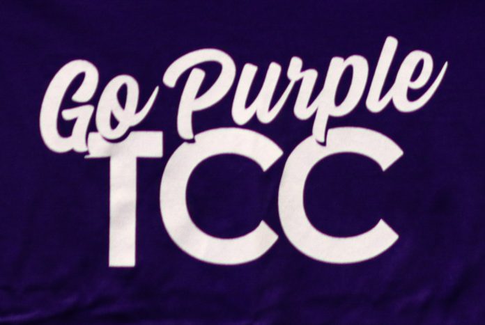 Alex Hoben/The Collegian “Go Purple TCC” is an initiative shedding light on domestic violence. Purple is the color for domestic violence awareness.