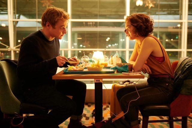 Photo courtesy of Netflix Photo courtesy of Netflix “Love at First Sight” scene depicts main characters Oliver, played by Ben Hardy and Hadley, played by Haley Lu Richardson eat a meal together before boarding flight to London.