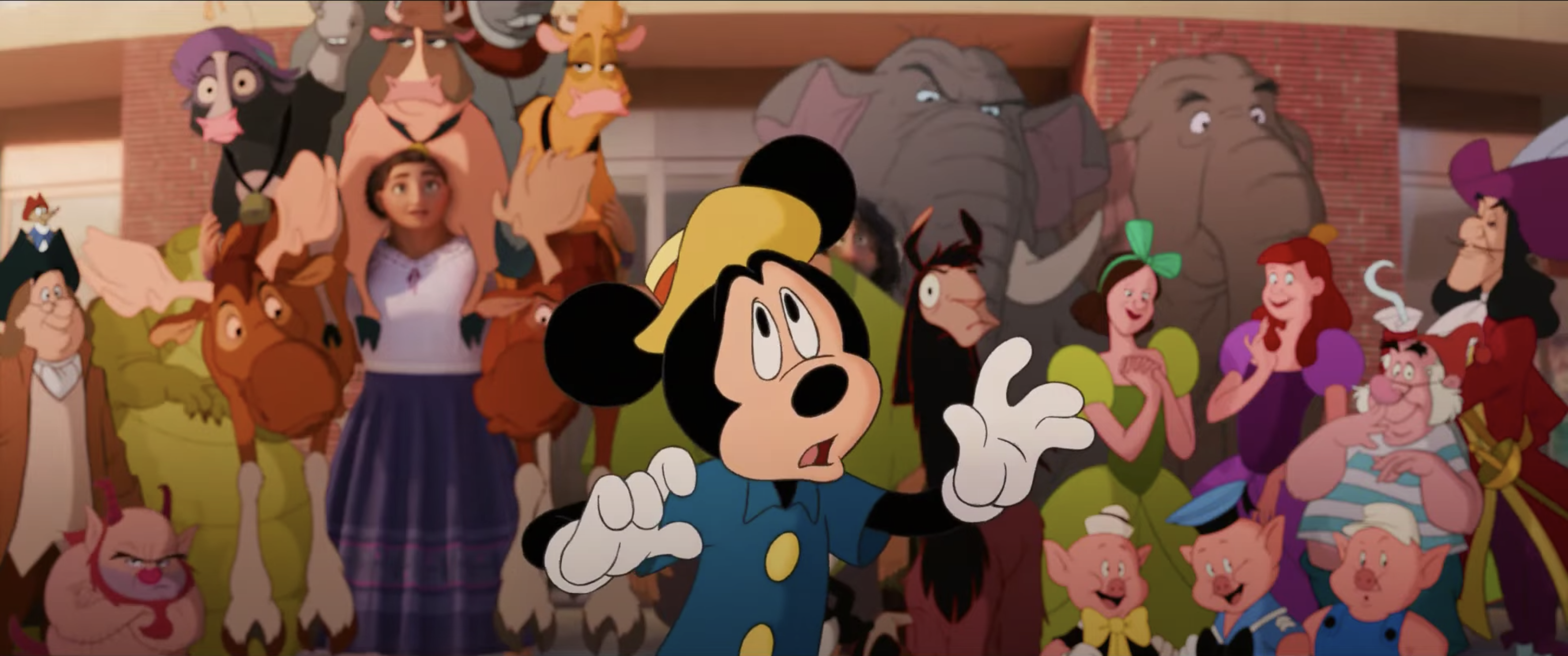 Photo courtesy of Walt Disney Animation Studios Iconic Disney mascot Mickey Mouse and others anxiously await their group photo in Disney’s animated short entitled ‘Once Upon A Studio’ aired Oct. 15 on ABC.