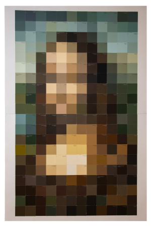 Alex Hoben/The Collegian "Look, It's Mona Lisa" by Faizy Pham, made from paper.