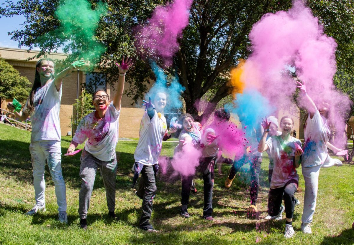 Another activity at the festival was the traditional Hindu holiday of Holi. Students were given colored powder to throw at each other to decorate shirts that were provided.