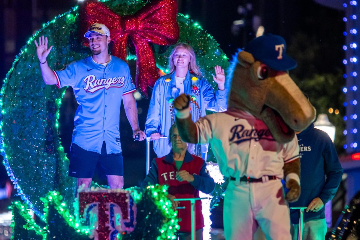 Evan Carter joined the Texas Rangers in 2023 and acted as the grand marshal for the Parade of Lights, following GM Financials Pace Car.