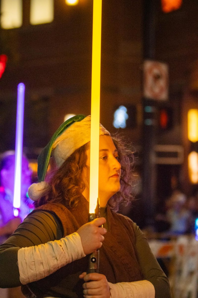 The Big Brothers Big Sisters organization had a float that featured the mentors and mentees in Star Wars clothing, even some wielding lightsabers.