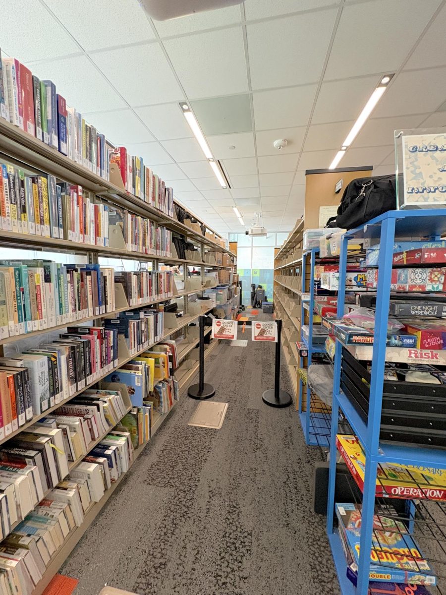 NW Campus library space, located in NW05 building shows blocked off shelving.
