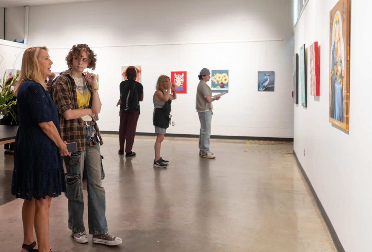Painting II students, who graduated in the spring, had an art exhibit Oct. 2 for the work they did the previous academic year. Without a gallery, faculty said they used the painting classroom for the show by emptying out the room and cancelling class.