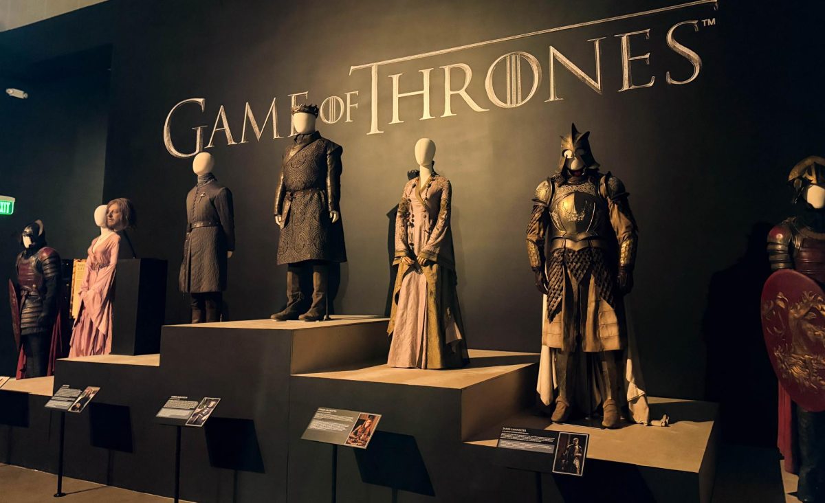 At the top of the podium stands some of the shows most iconic characters from season one, including Ned Stark, Robert Baratheon and Cersei Lannister.