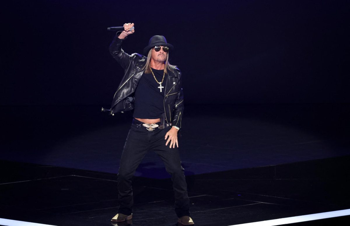 Kid Rock performs ahead of Republican presidential nominee and former U.S. President Donald Trump's speech on Day 4 of the Republican National Convention (RNC), at the Fiserv Forum in Milwaukee, Wisconsin, U.S., July 18, 2024. REUTERS/Mike Segar