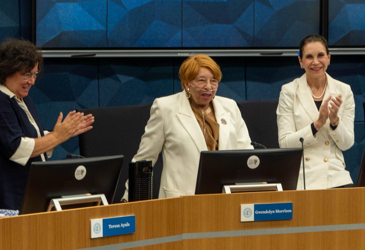 The board of trustees recognize Gwendolyn Morrison 50th anniversary of service 
to the Tarrant County College board of trustees at the board meeting on April 16. 