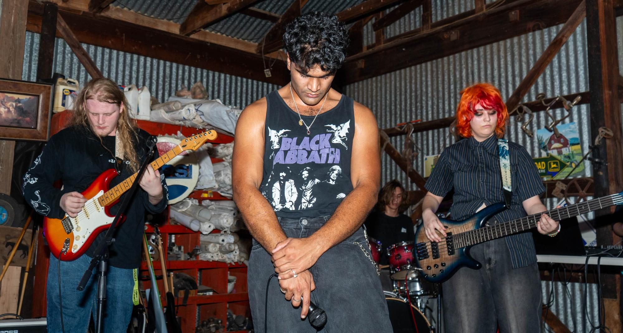 Licentious performs live for the first time in Burleson, Texas. Two of the band members are TR students: Jake Phillips, the 
guitarist on the left and Dylan Liska, the drummer. Lead singer Avik Samanta is accompanied by bassist Louise Alvera.