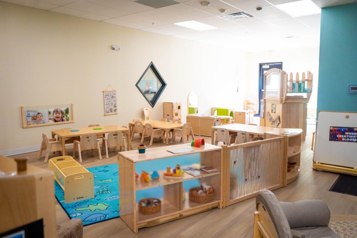 Sunlight shines into classroom at NW Child Care Studios Aug. 28.