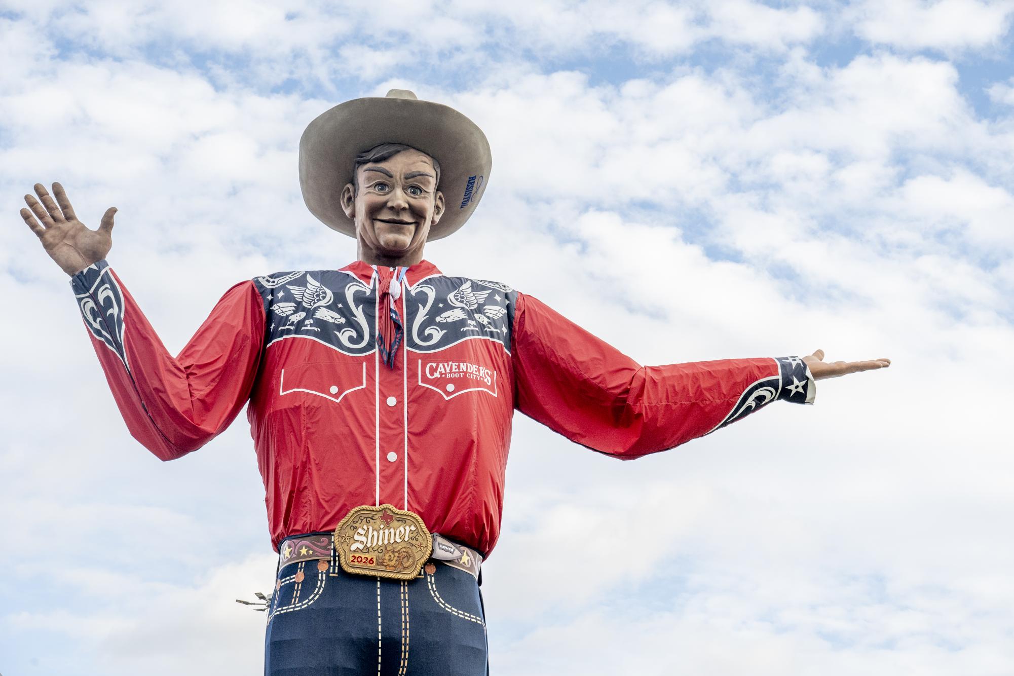 Big Tex greets fairgoers from far and wide in his 95-gallon hat at the State Fair of Texas in Dallas. 